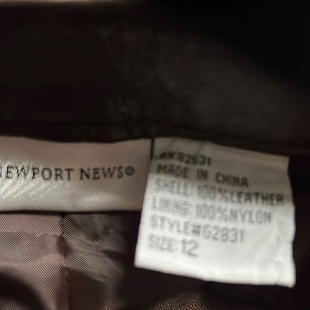 Newport News lined leather brown pants